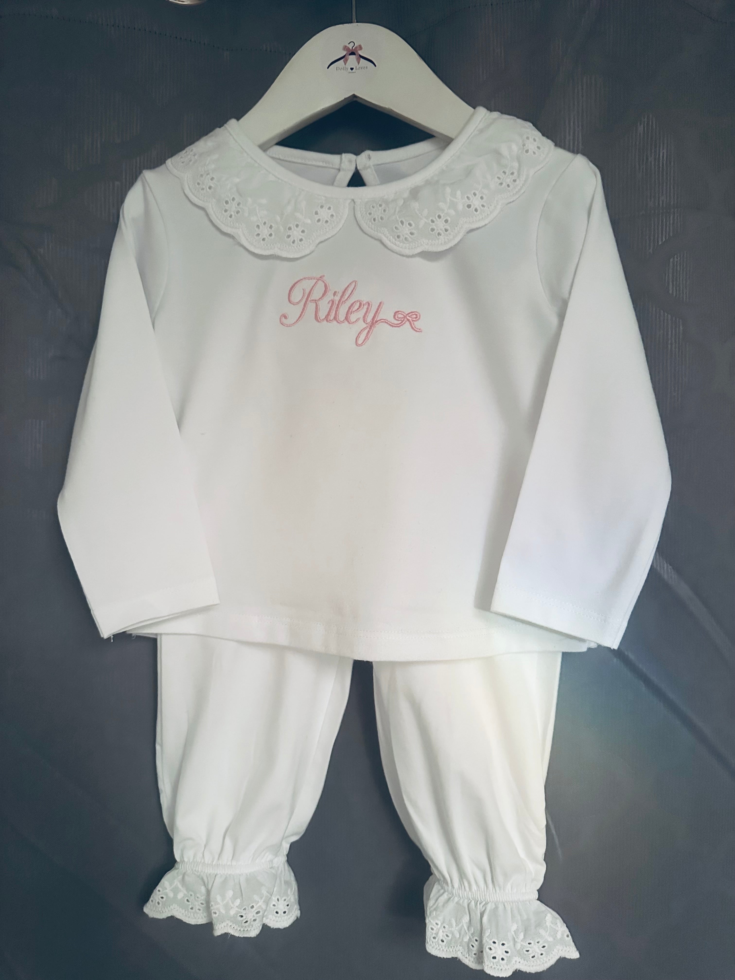 Long Sleeve Frilled Pyjama Set