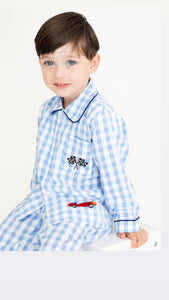 Boy’s Racing Car Checked Pyjamas