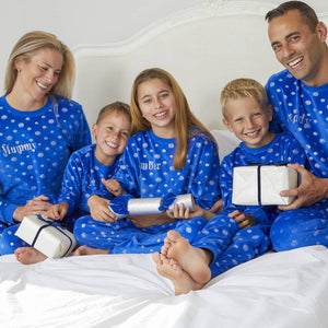 Mens Personalised Matching Family Christmas Snowflake Pyjamas