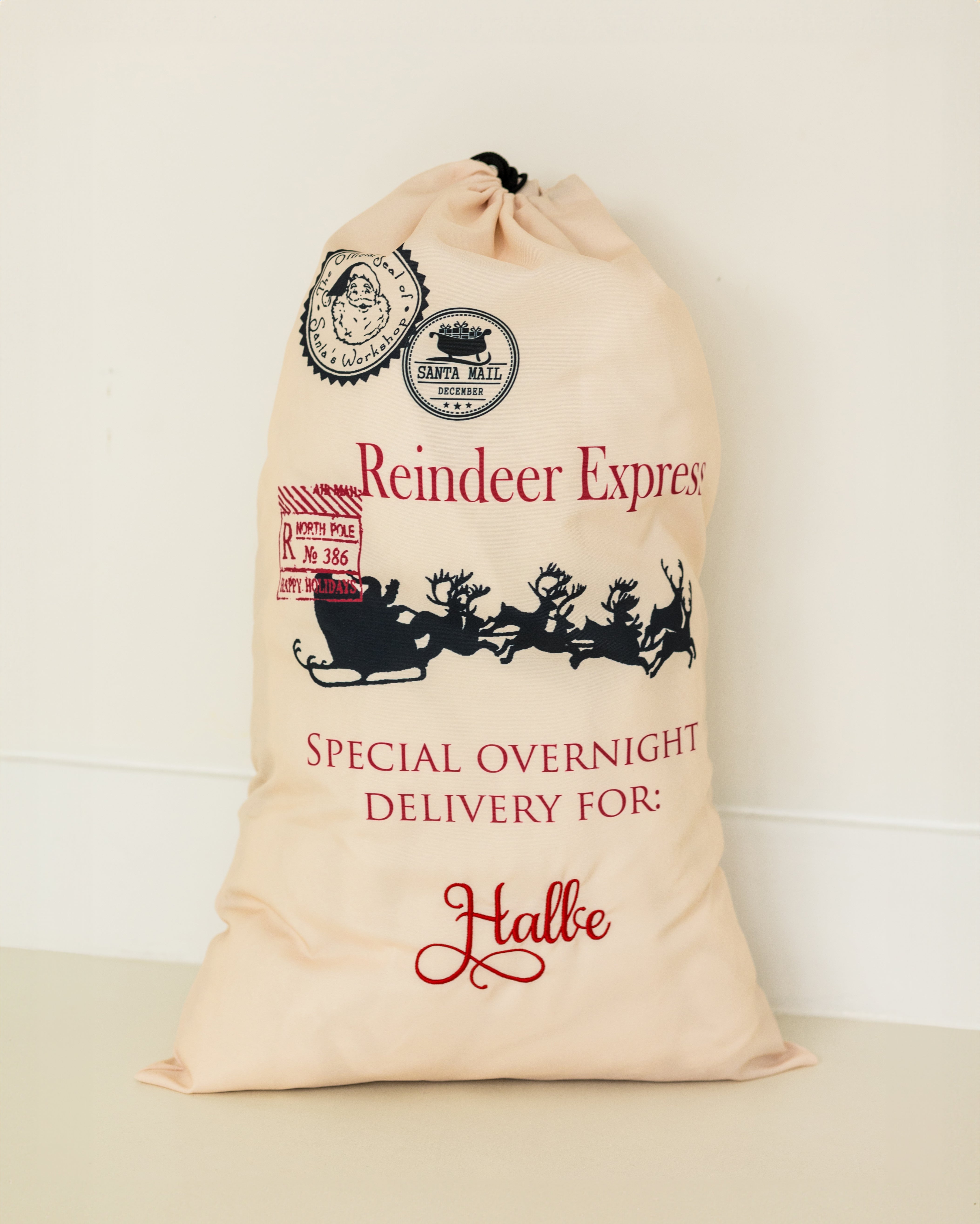 Reindeer Express Sacks Personalised