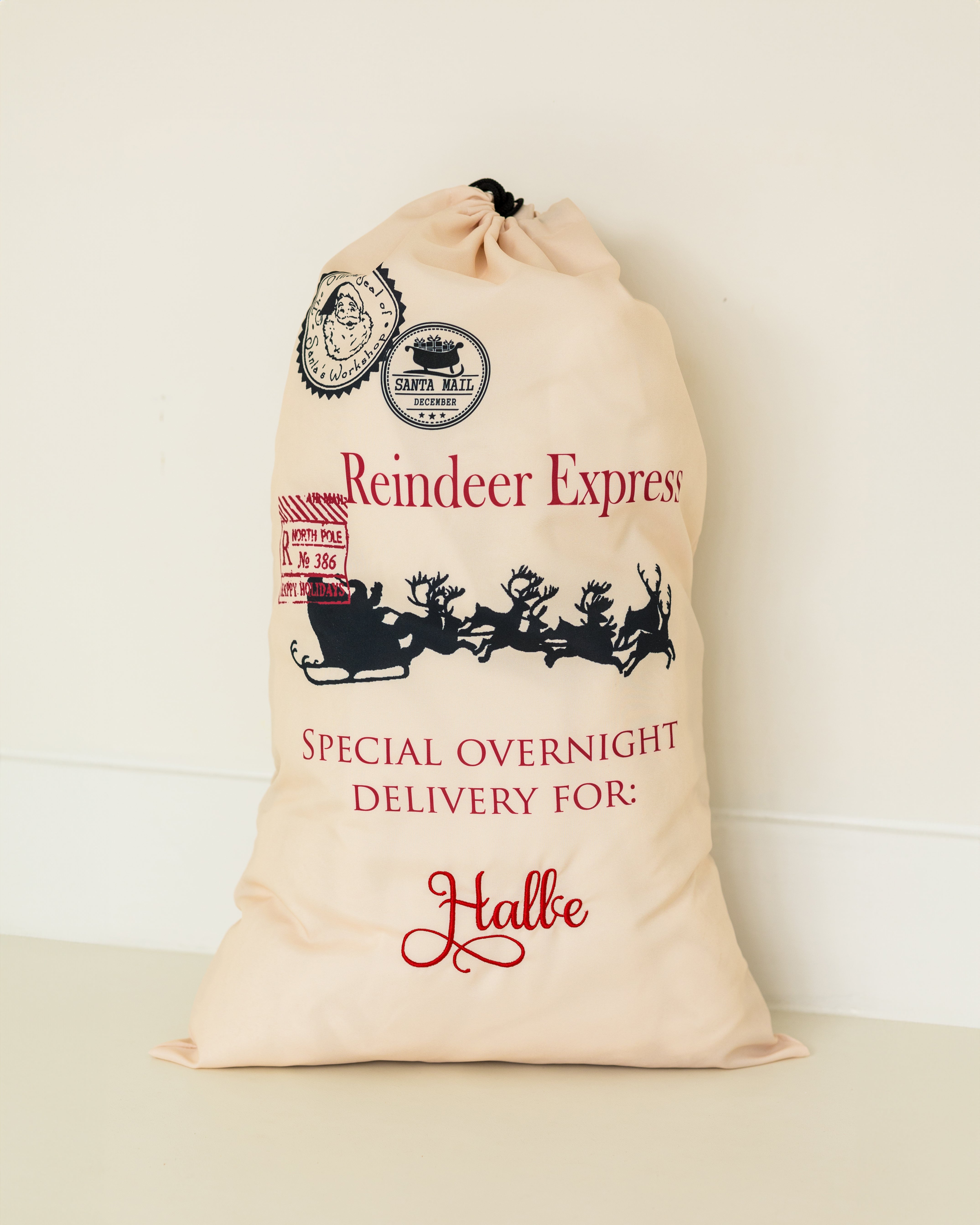 Reindeer Express Sacks Personalised