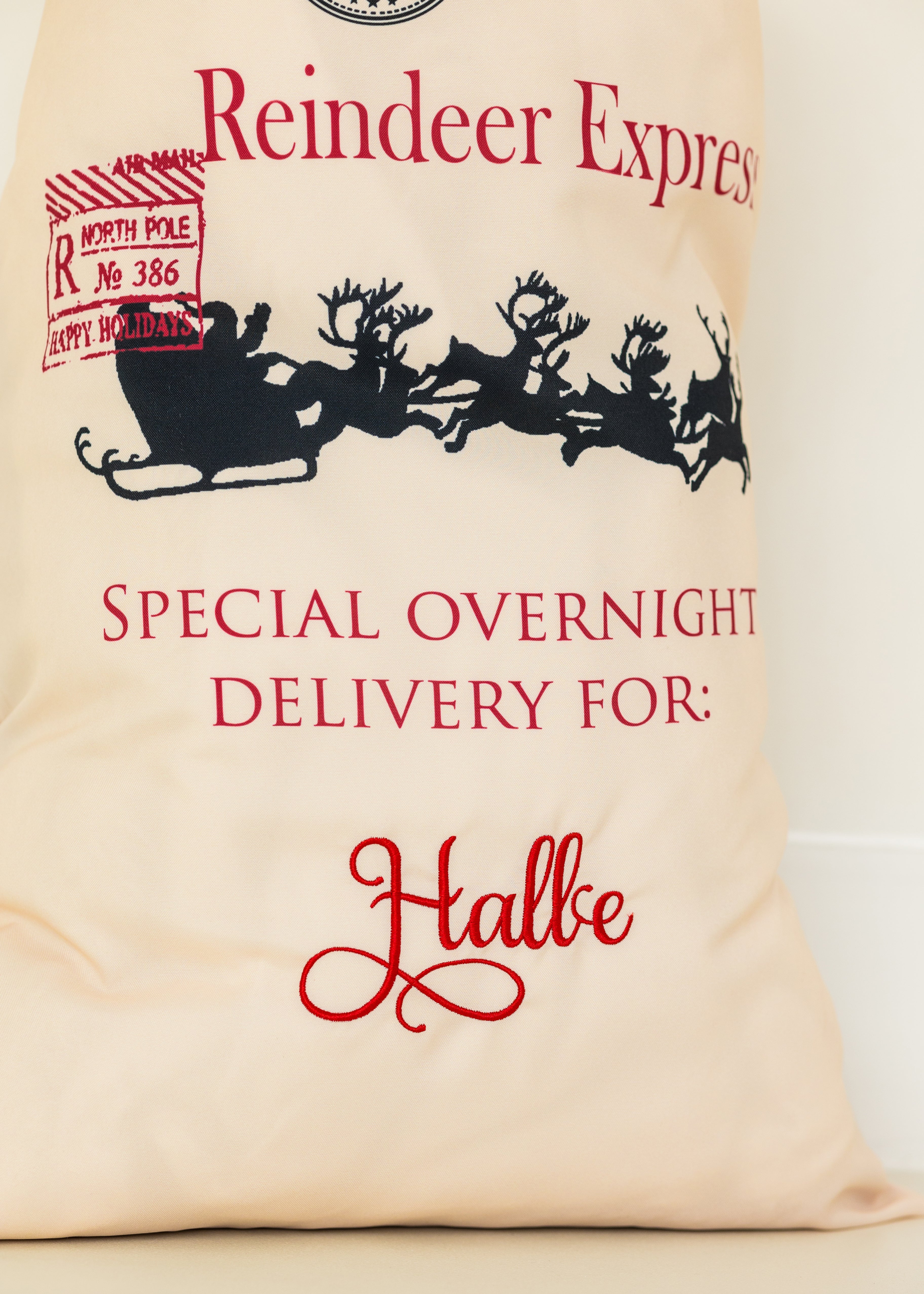 Reindeer Express Sacks Personalised