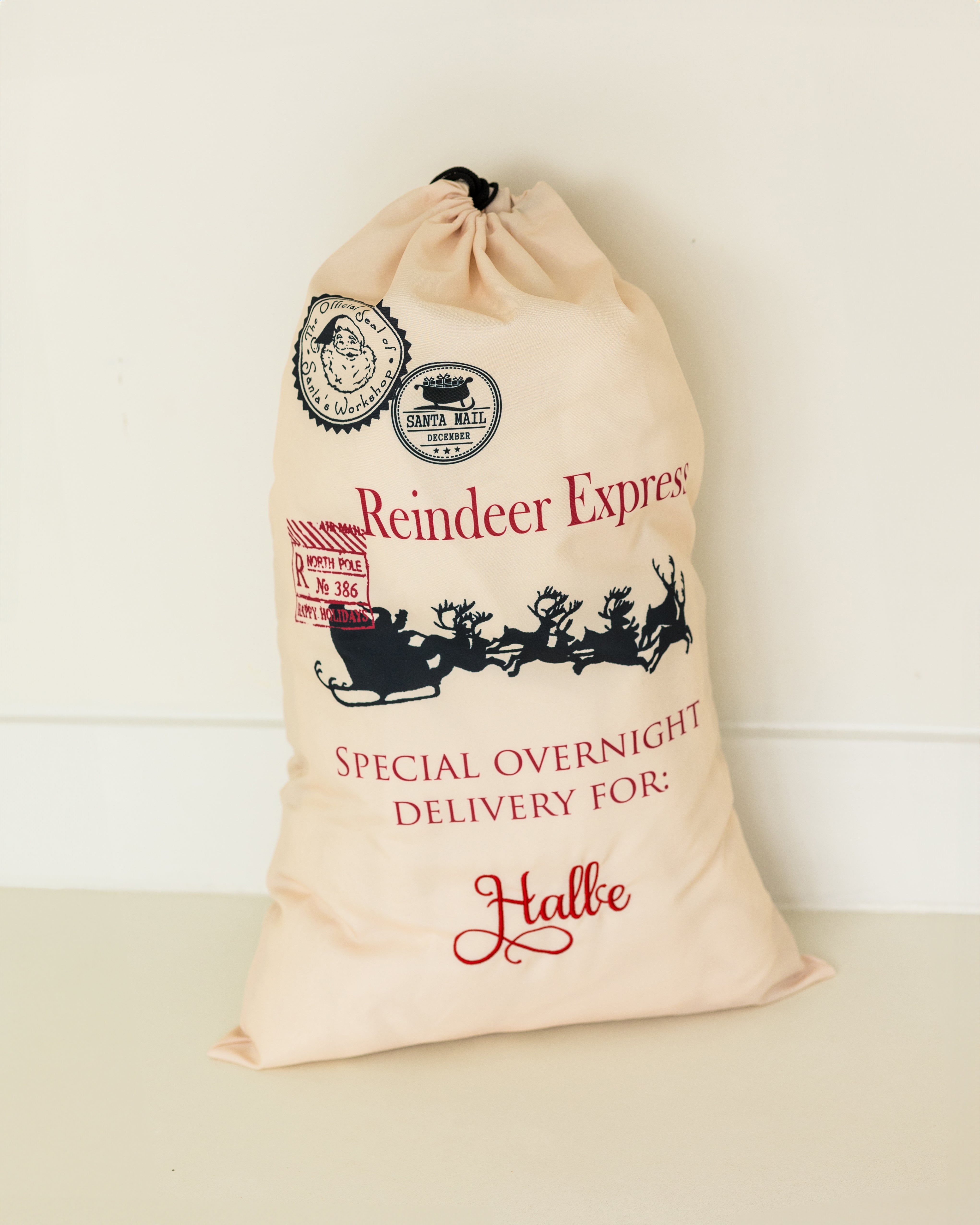 Reindeer Express Sacks Personalised