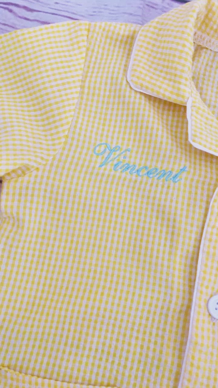 Boys yellow Easter pjs