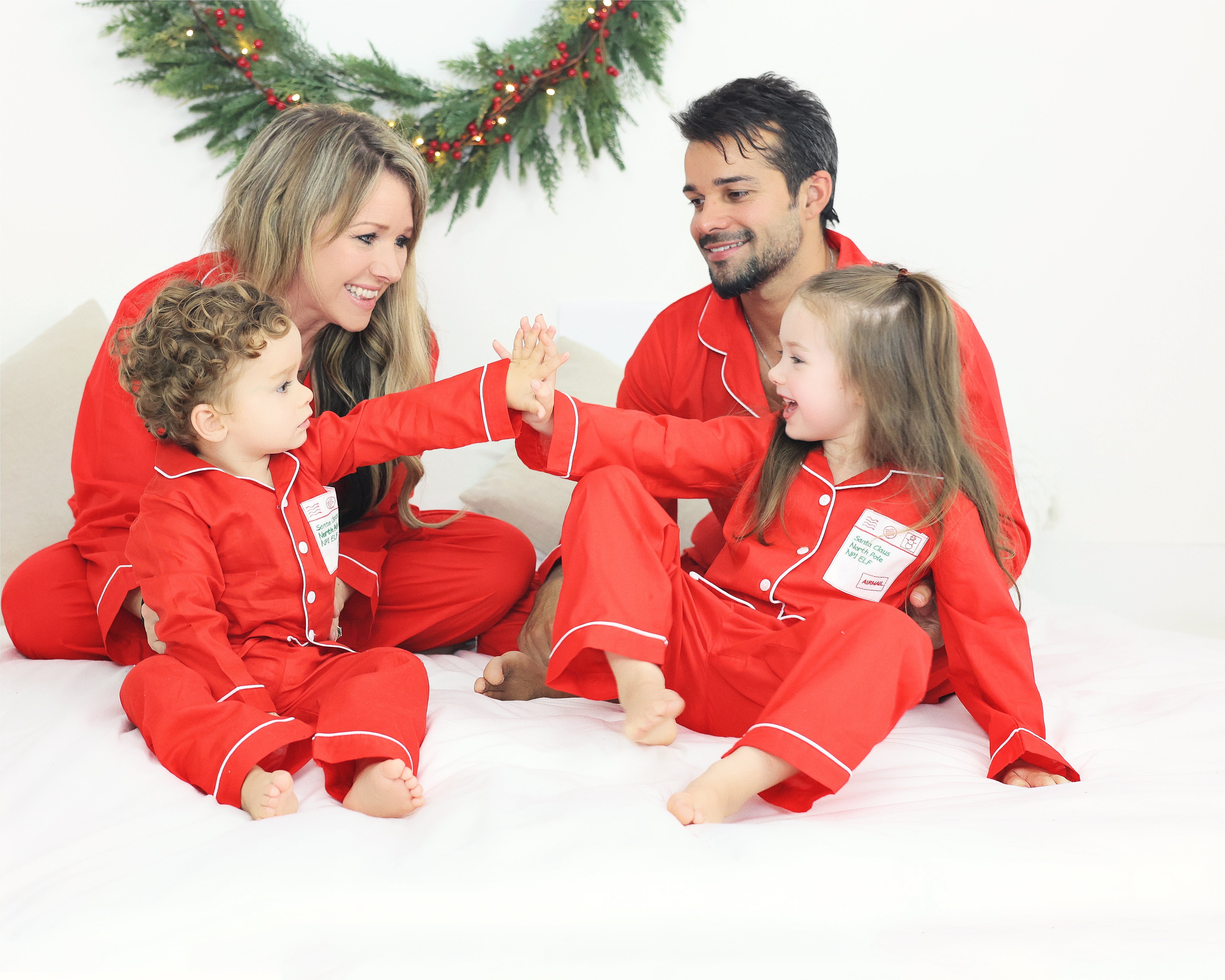 Red Cotton Adults Pjs - Matching Childrens Letter Pjs