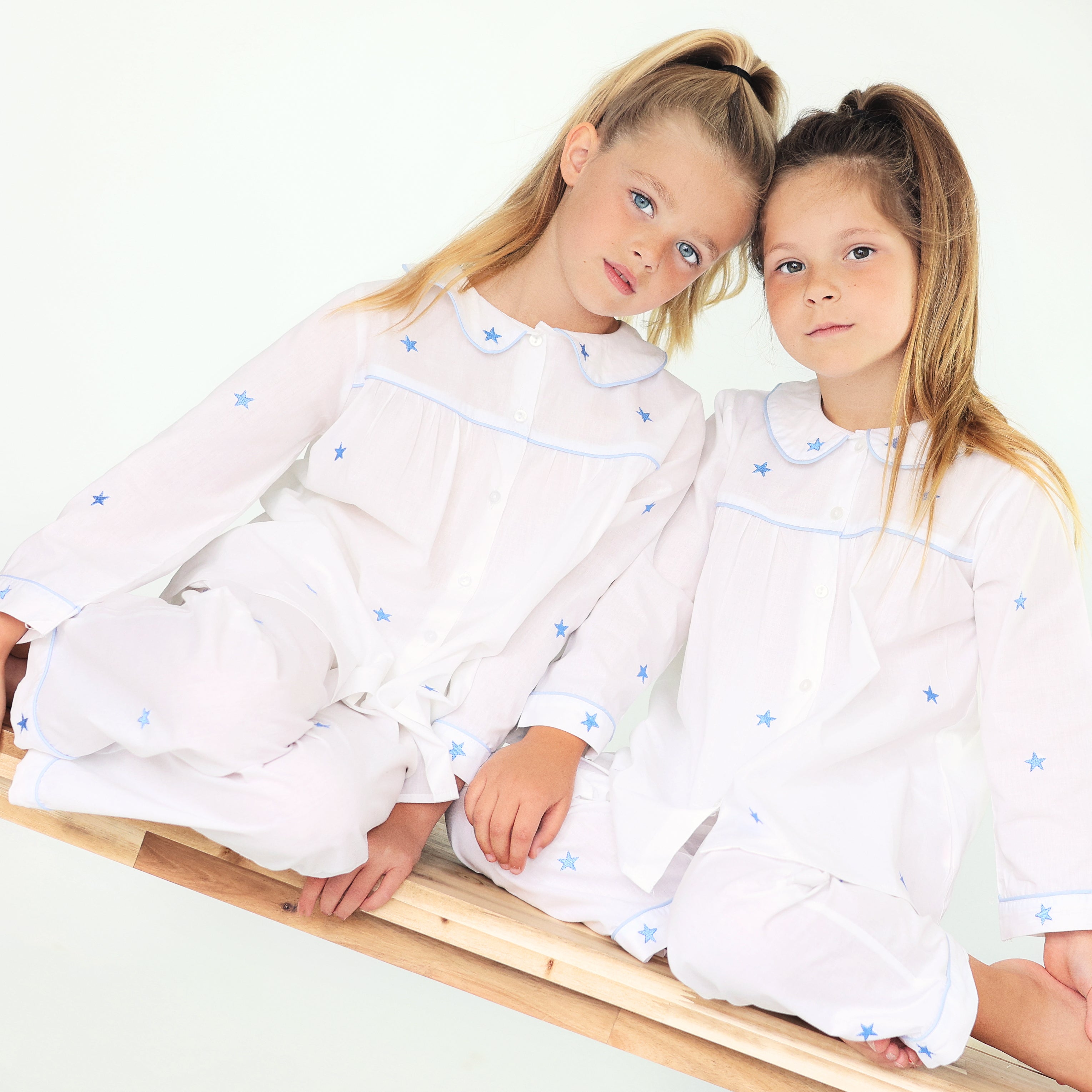 Girls Star Pjs Peter Pan Collar Dollylovesclothes