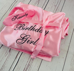 Girls Birthday Satin Set